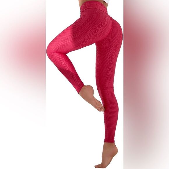 Booty by brabants Vibrant Pink Textured Leggings OS - Picture 1 of 7